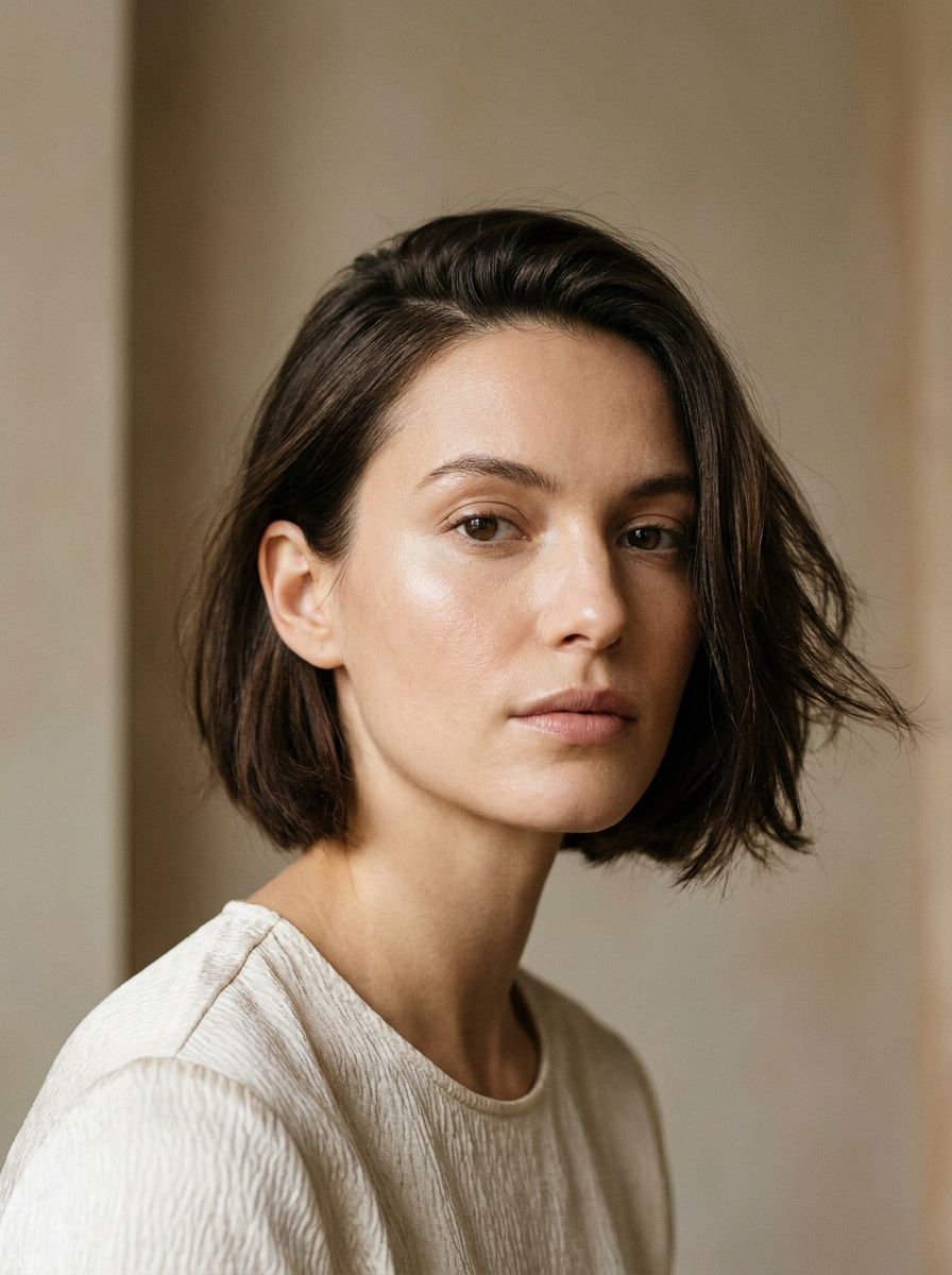 Short Bob mit tiefem Seitenscheitel - Kurzhaarfrisuren stylen